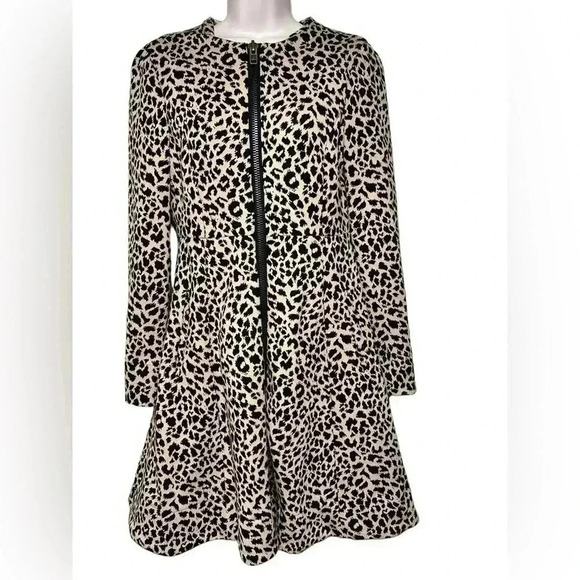Grace Dane Lewis Jackets & Blazers - Grace Dane Lewis Leopard Print Flared Dress Coat – Size 4
